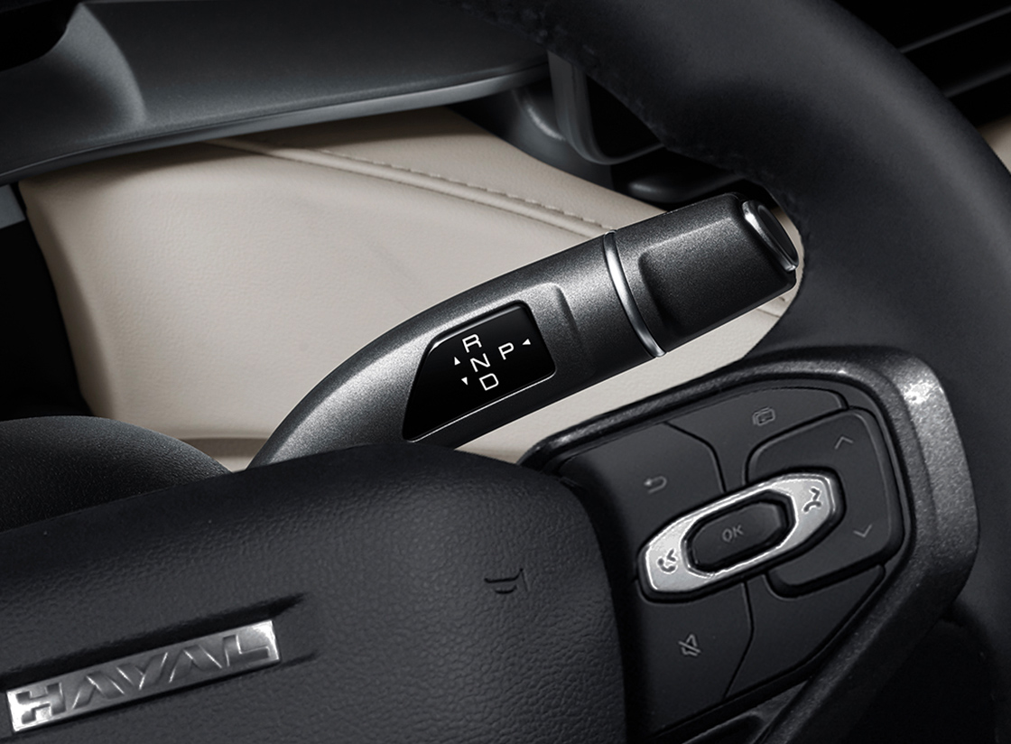 COLUMN-MOUNTED SHIFTER DESIGNED FOR CONVENIENCE AND A CLEAN, MODERN CONSOLE LAYOUT